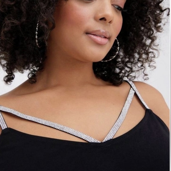 Torrid Black Rhinetone Swing Camisole NWT - Picture 1 of 12